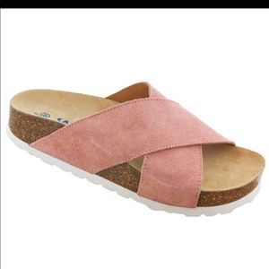 SANOSAN | FOOTBED SUEDE SLIDES 49 WMNS 8 8.5 M BIRKENSTOCK STYLE LIKE SANDAL